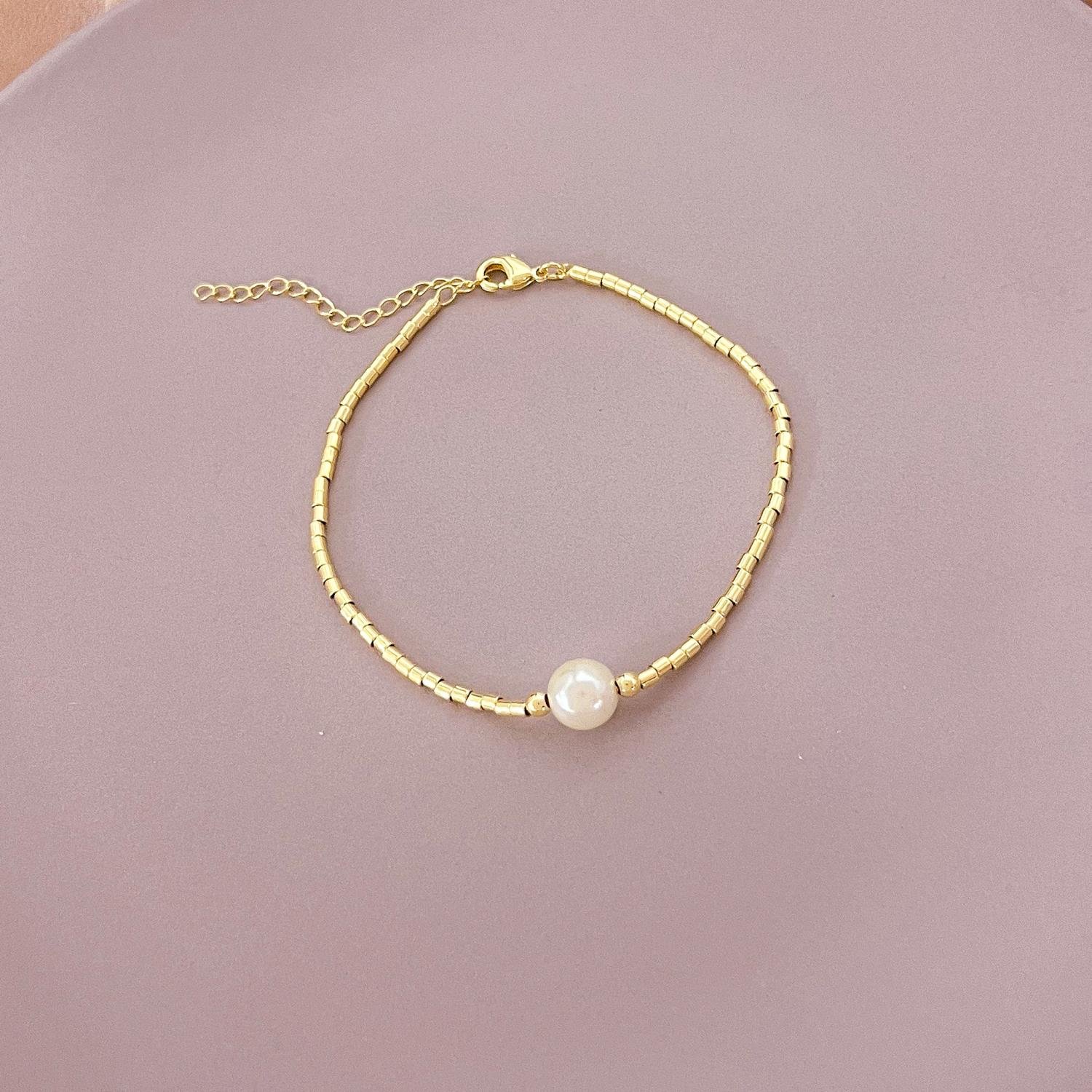 PULSEIRA CANUTILHO LISO BOLINHA LISA OURO 18K