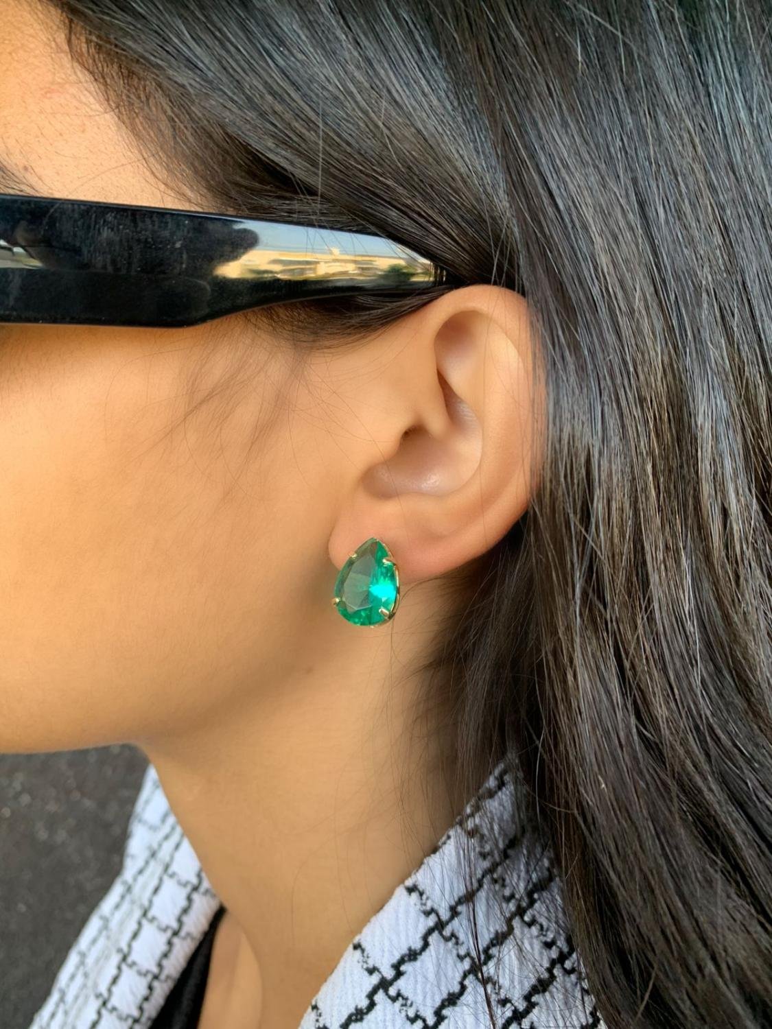 BRINCO GOTA ZIRCÔNIA TURMALINA OURO 18K